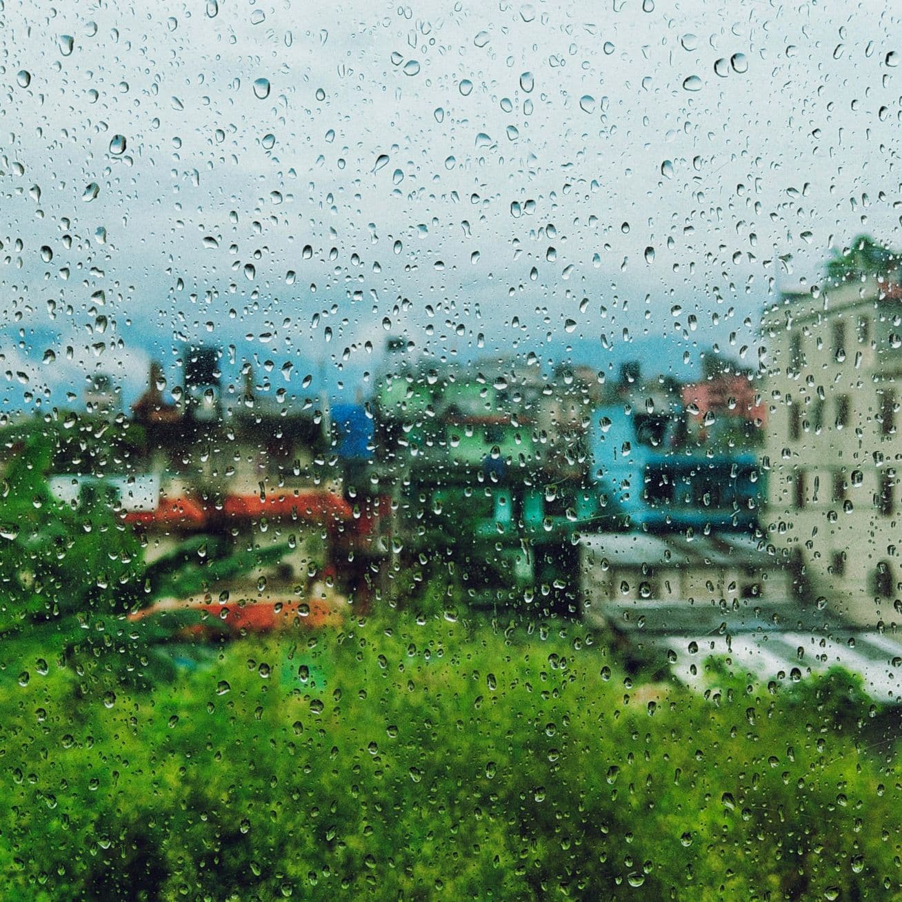 2024 08 20 fresh droplets stickling on bus window for a ride